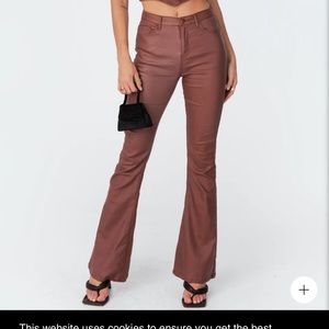 Edikted brown leather pants